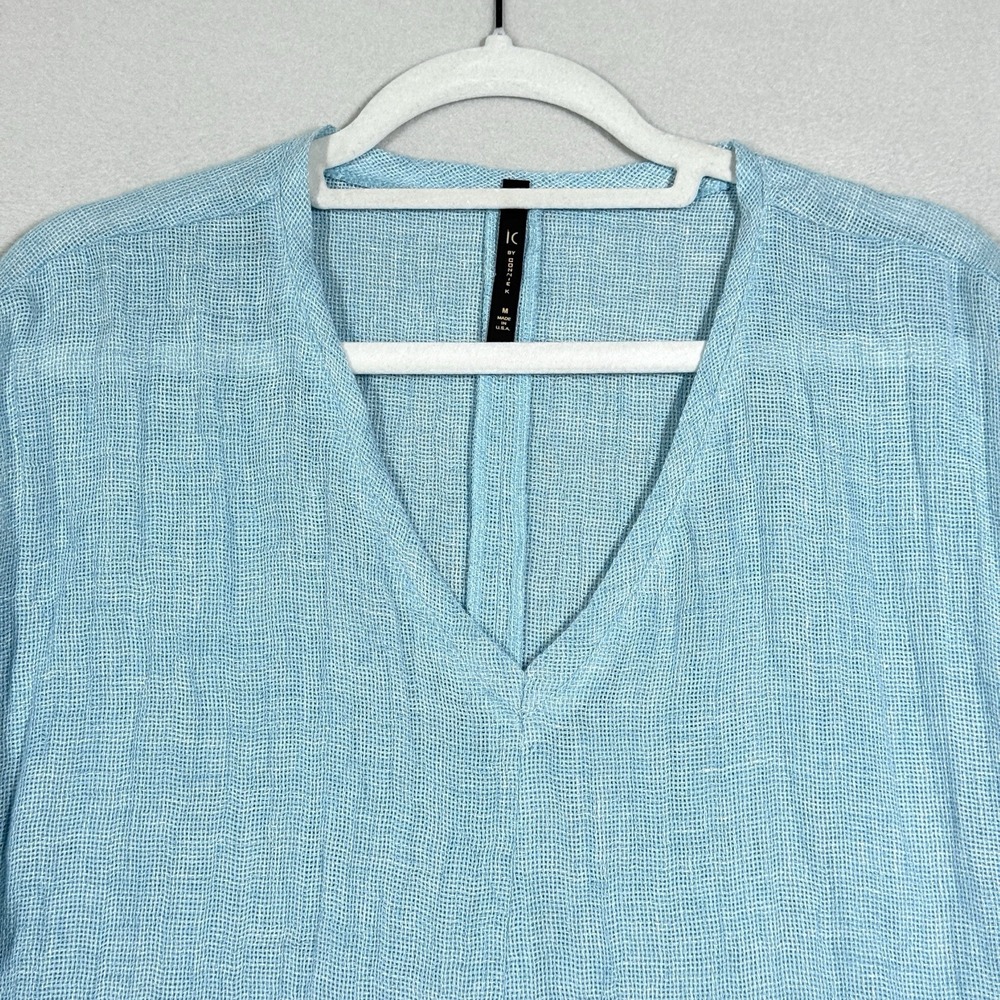 IC By Connie K Top Womens Medium Linen Oversized Artsy Lagenlook Pocket Tunic - Picture 2 of 11